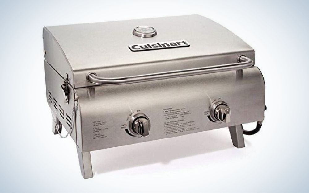 Stainless steel, 2-burner, propane, tabletop gas grill