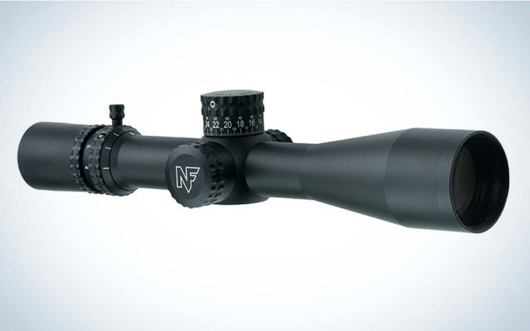 A black Nightforce scope