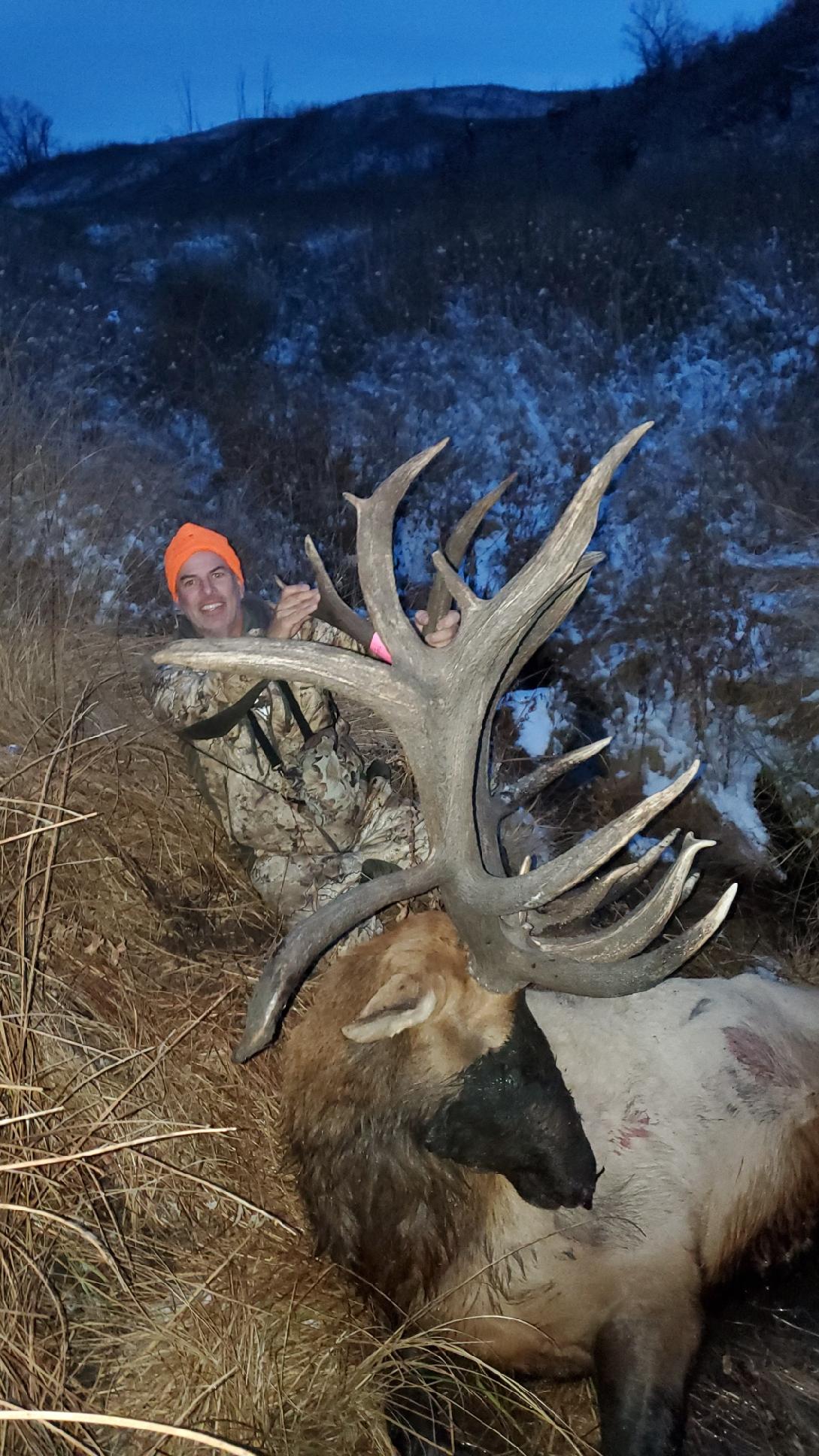 Jason Burtness shot this massive elk with an old Weatherby.