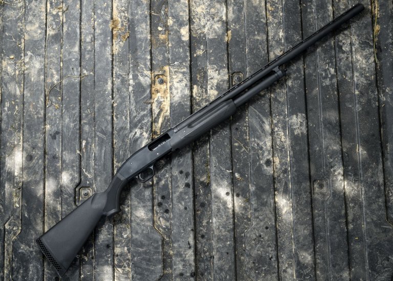A black shotgun