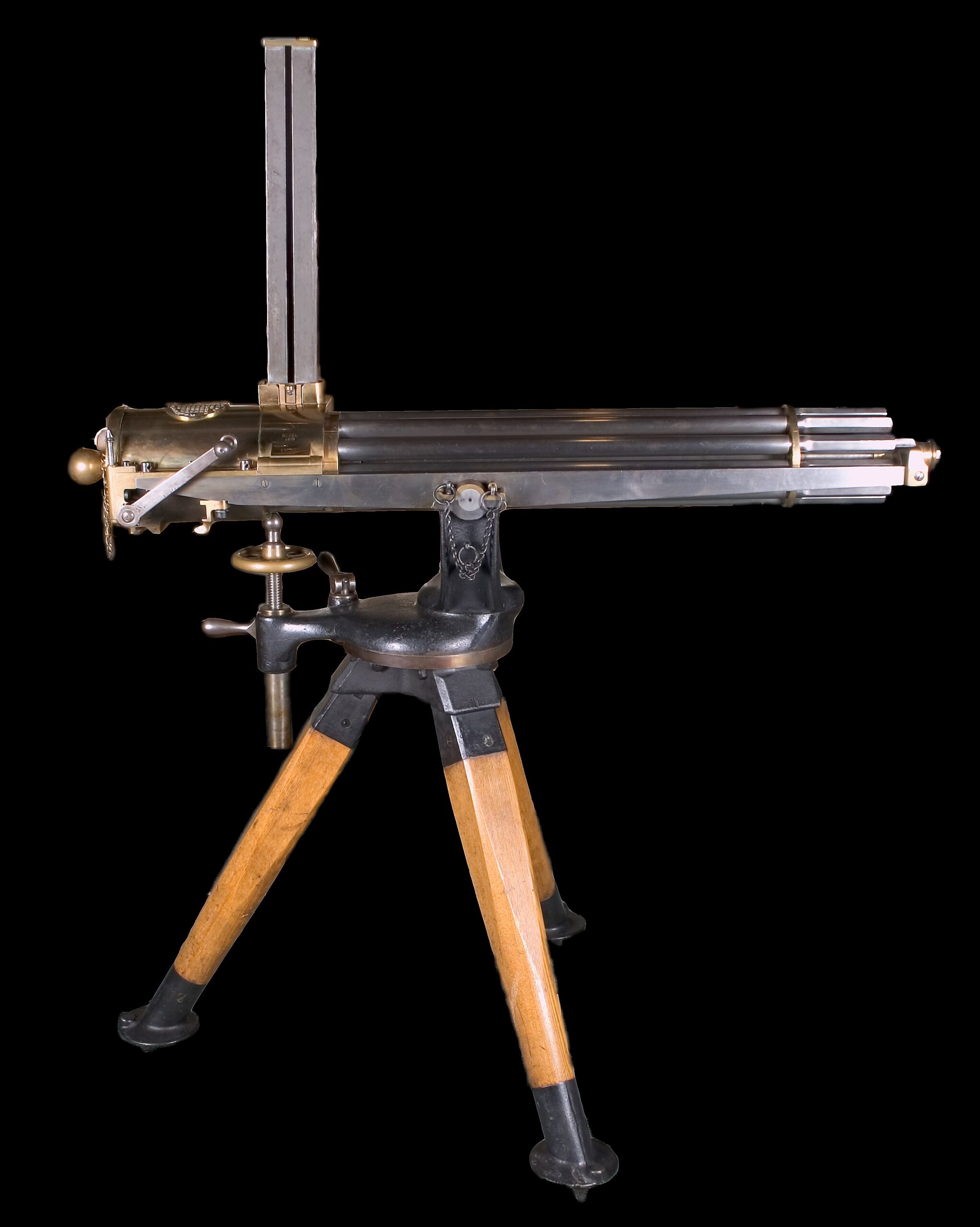 The hand-cranked Gatling gun wasn't widely used by the U.S. Military.