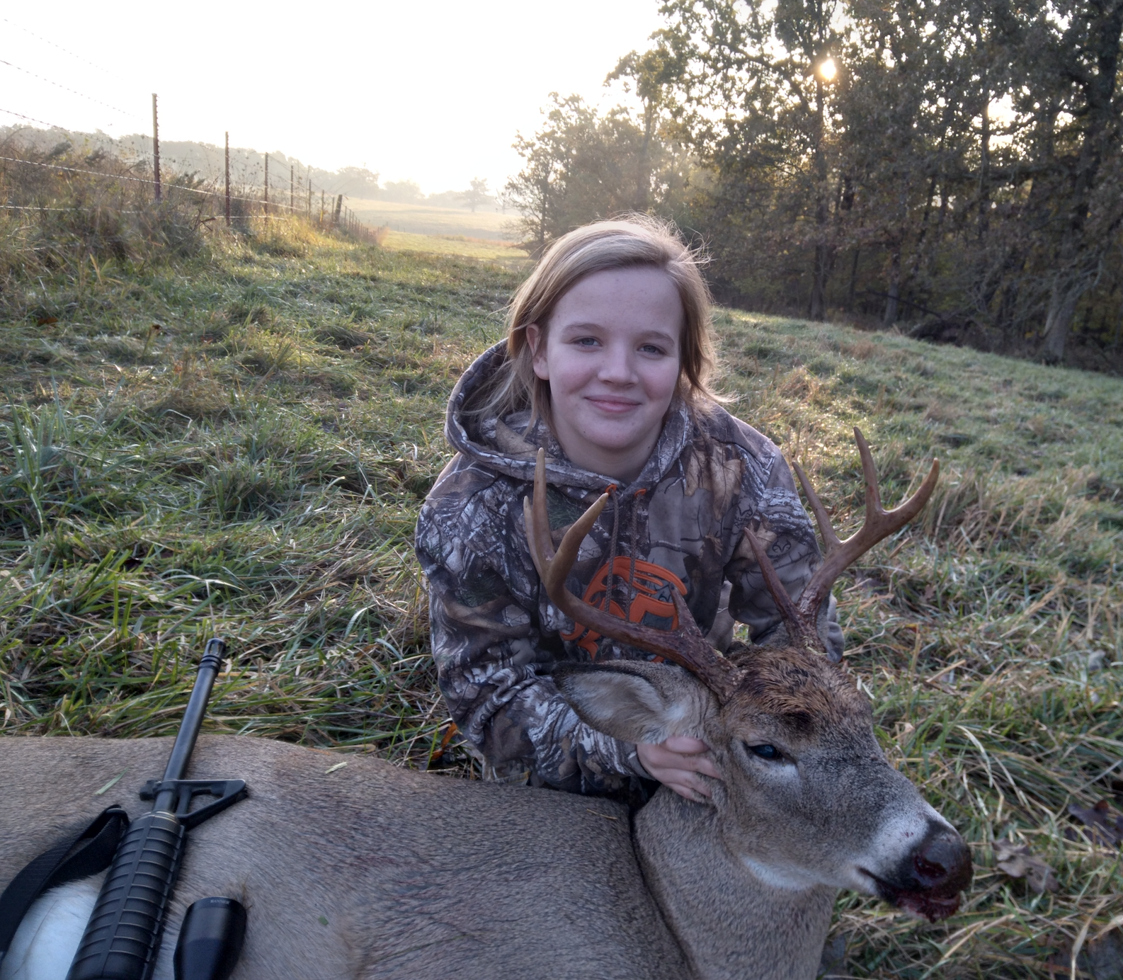 The youngest Gulick daughter shot an 8-point buck that morning