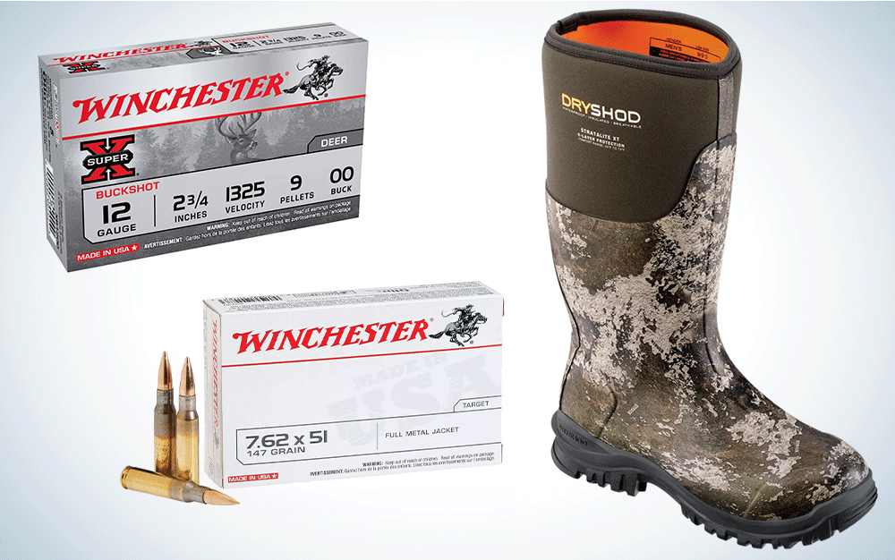 Two boxes of ammo and a hunting boot