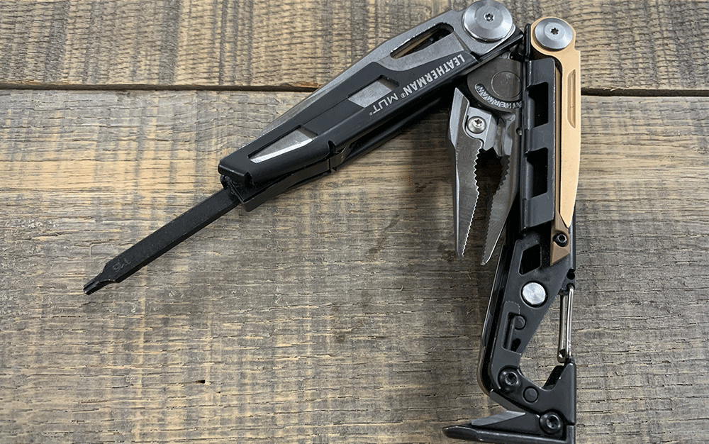A brown and black multi tool