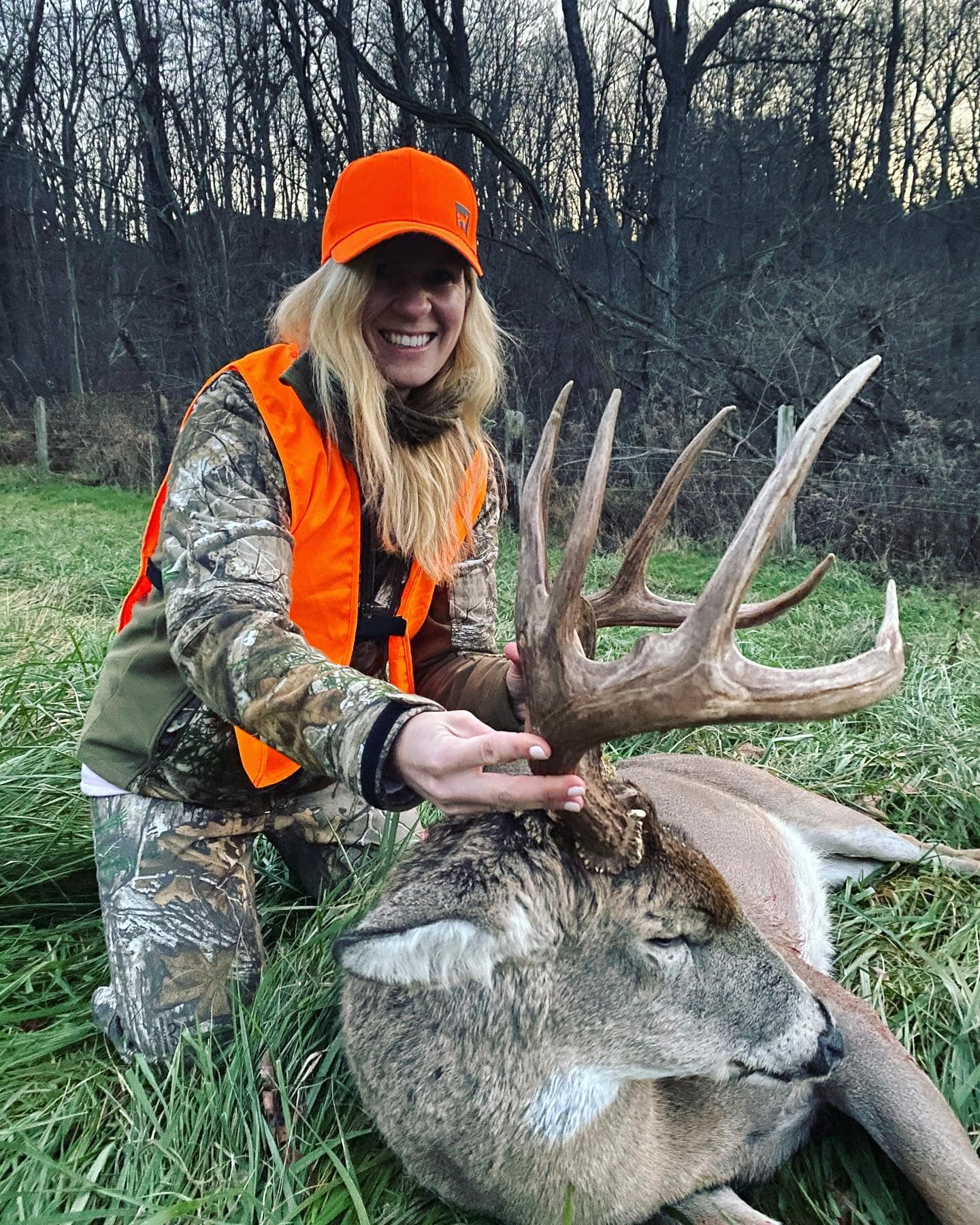 Tressa McCune with her Pennsylvania buck.