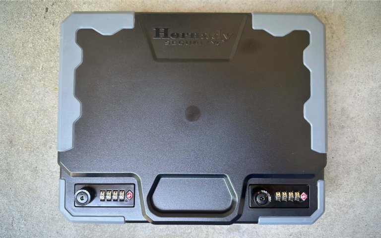 Hornady Treklite Lock Box XXL, the best gun safe for traveling.