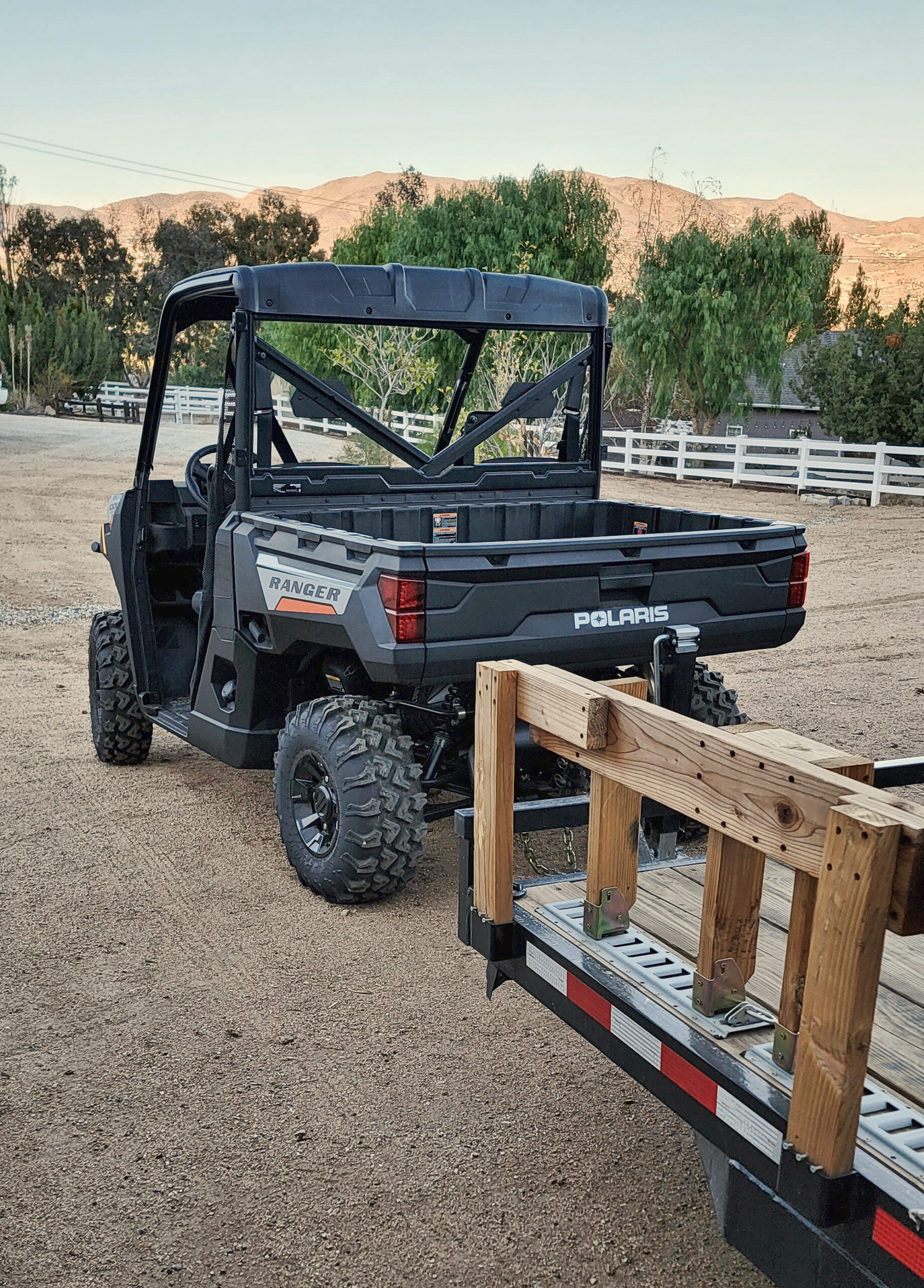 The Ranger 100 is capable of pulling small trailers.