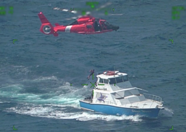 Watch: Fisherman Rescued by Coast Guard Helicopter Crew Amid a Tropical Storm