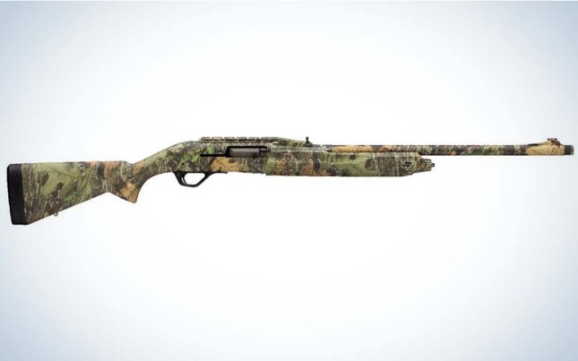 A green camo best turkey hunting shotgun