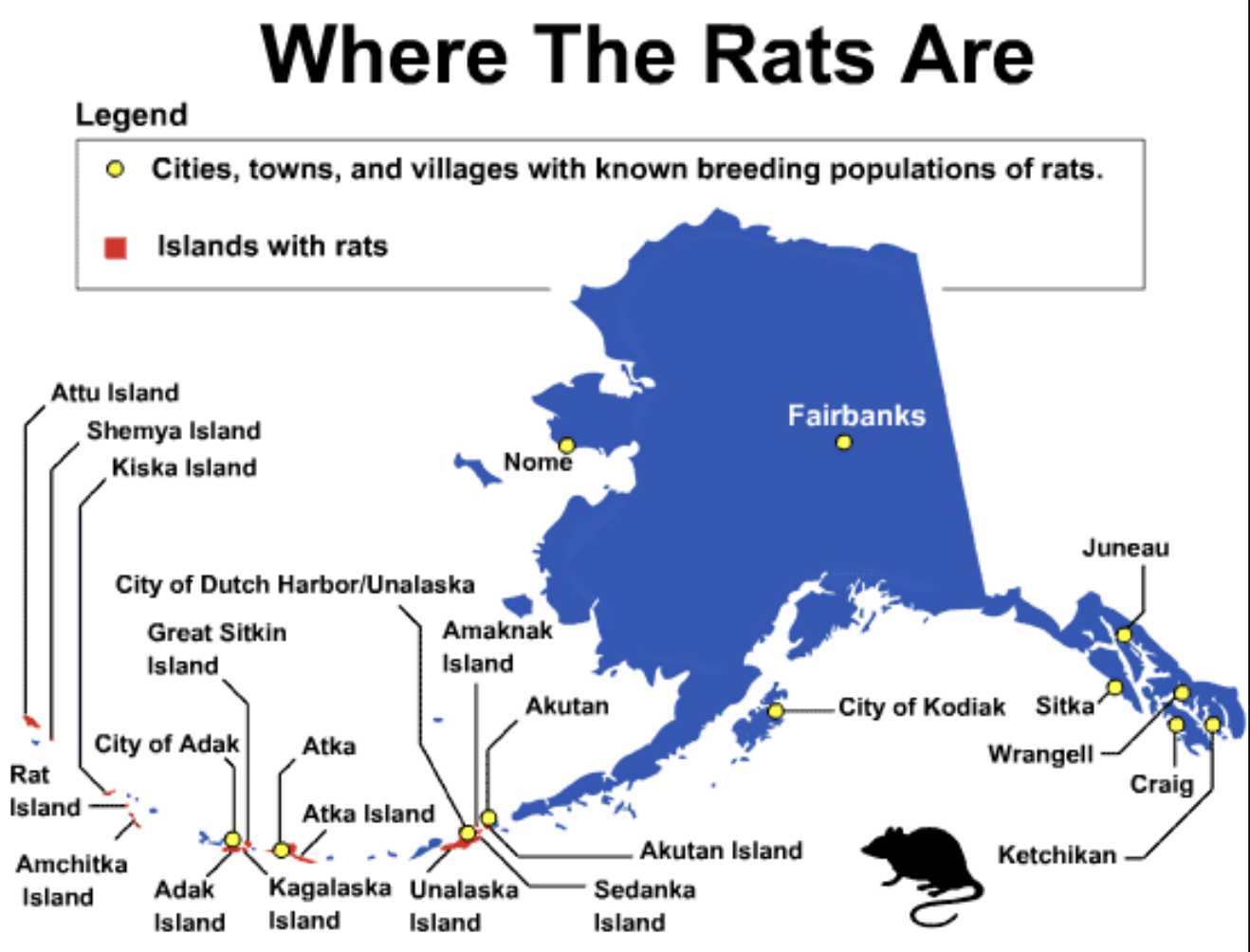 Map of rats in Alaska.
