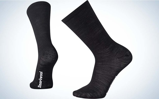 A black best hiking sock