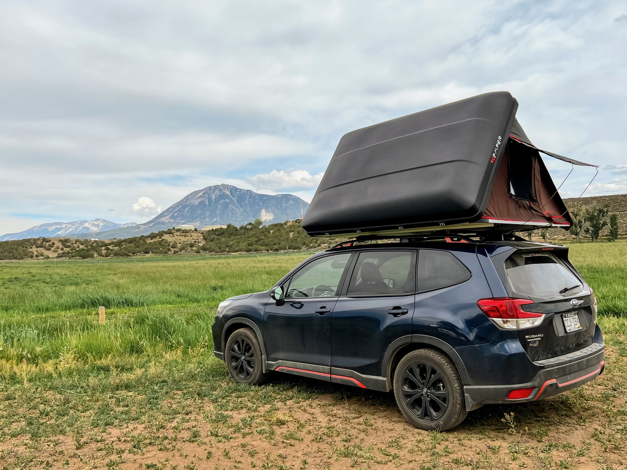 Adventure on the go with a roof top tent.