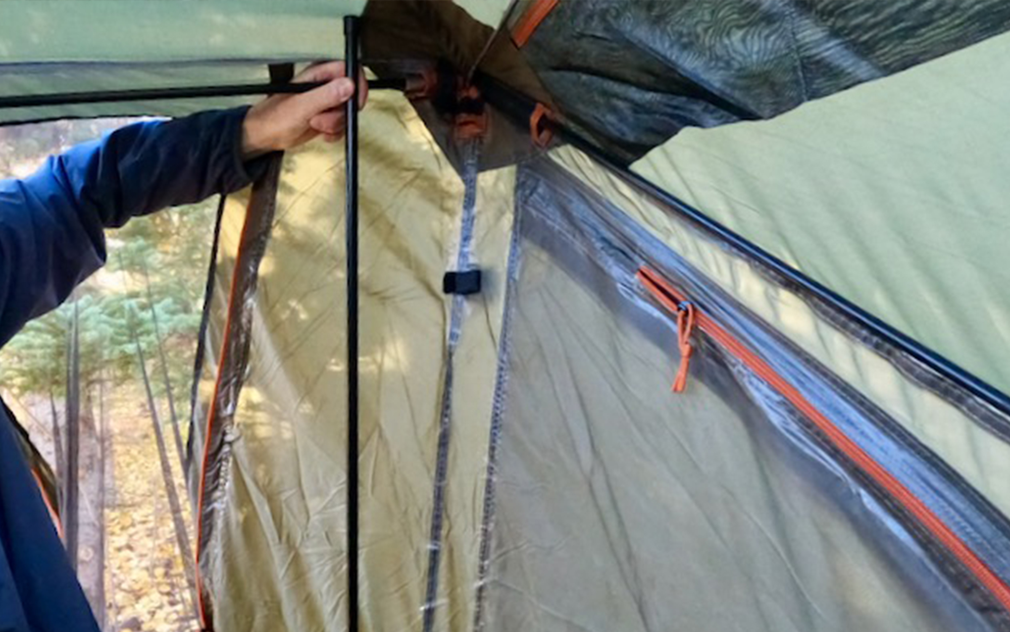 The Bushnell's poles were slightly too long for the tent structure.