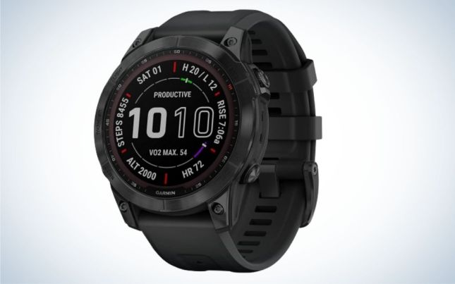  Garmin fenix 7 Solar, adventure smartwatch, with Solar Charging  Capabilities, rugged outdoor watch with GPS, touchscreen, health and  wellness features, slate gray with black band : Electronics