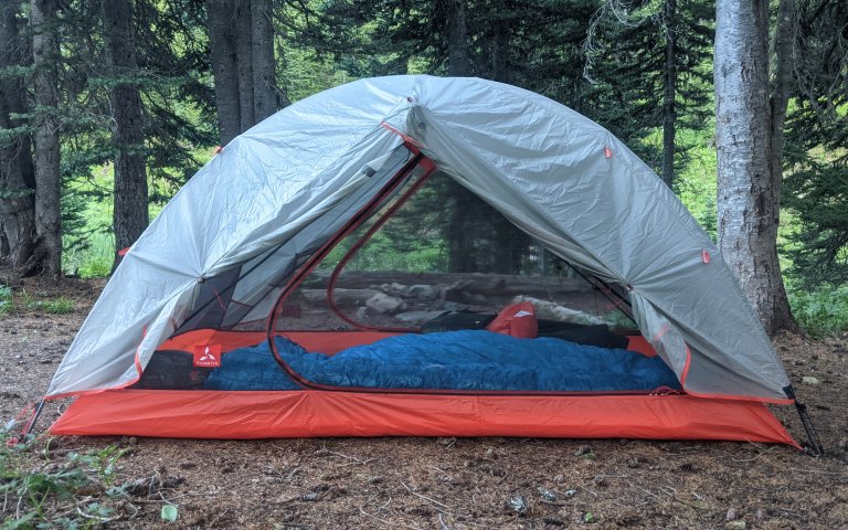 Slingfin Portal 2 set up in a backcountry setting
