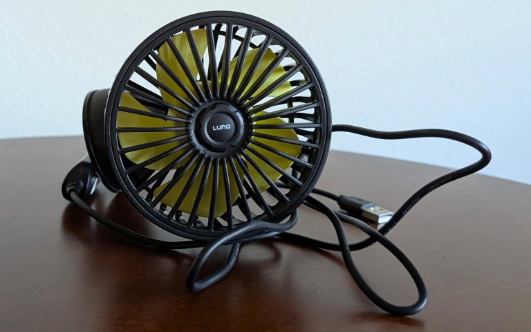 luno camping fan sitting on a table