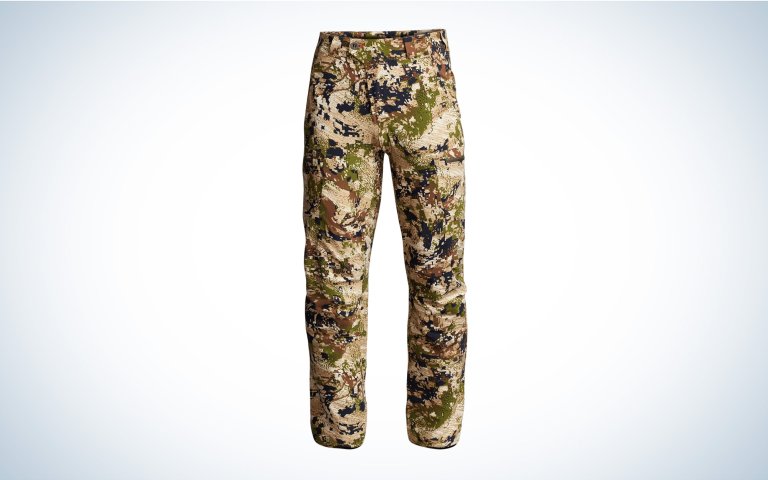 A pair of camo hunting pants
