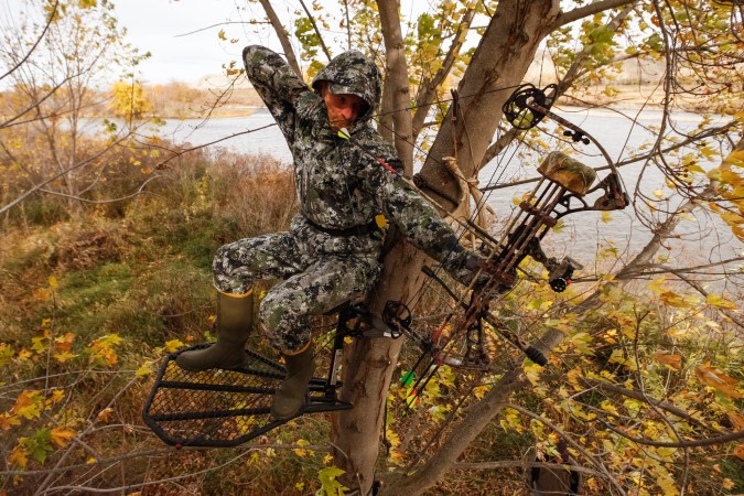 Bowhunter from a treestand.