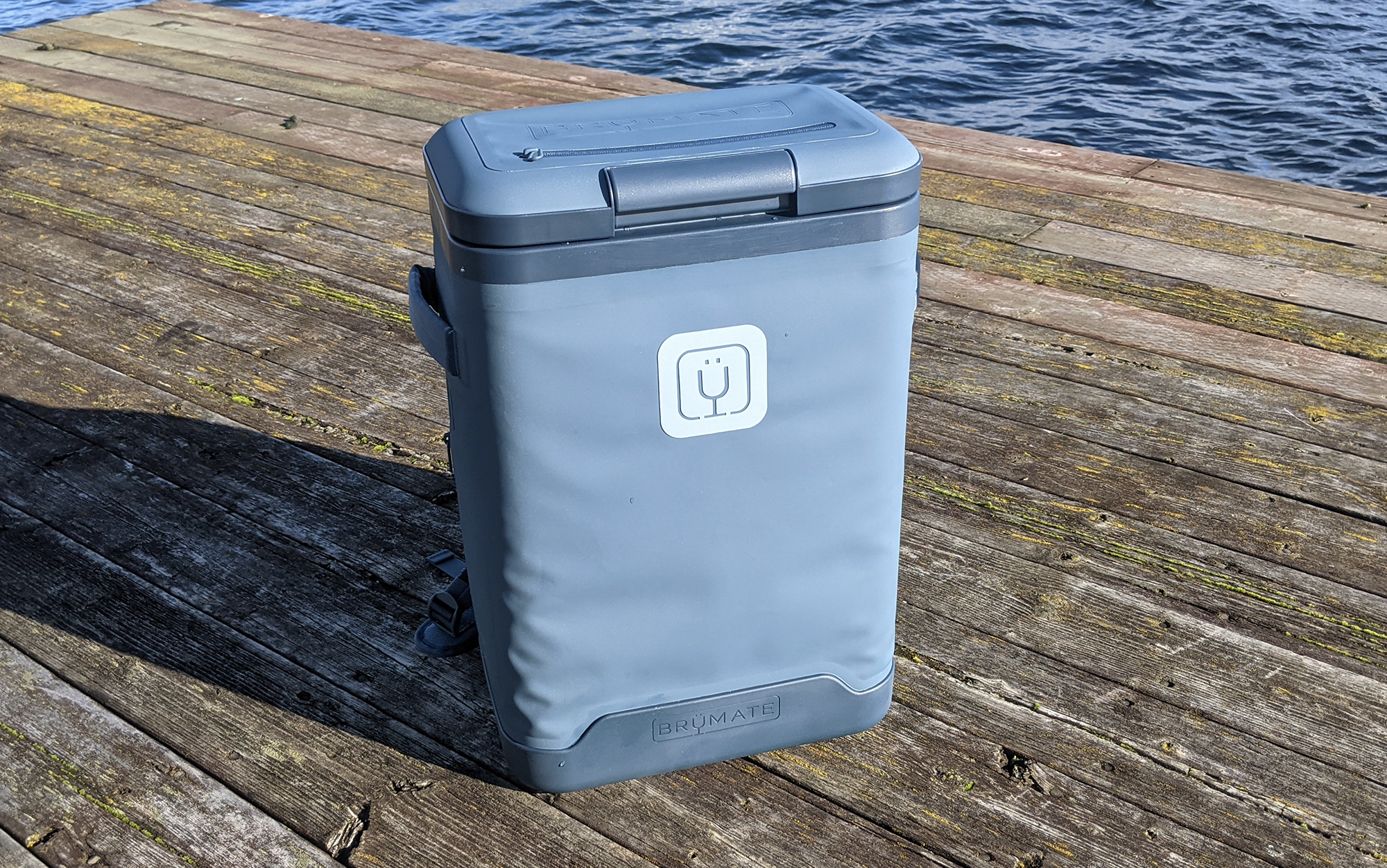 Brumate Magpack backpack sitting on a dock