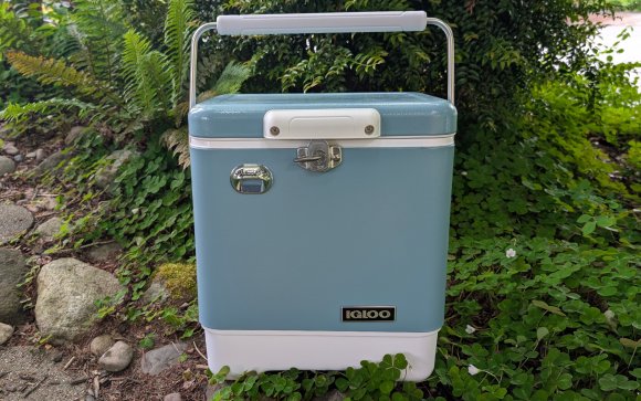 Igloo Legacy Cooler sitting against foliage