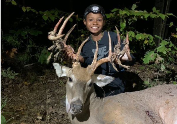 9-Year-Old Crossbow Hunter Tags a Stud 12-Point Buck Shedding Velvet