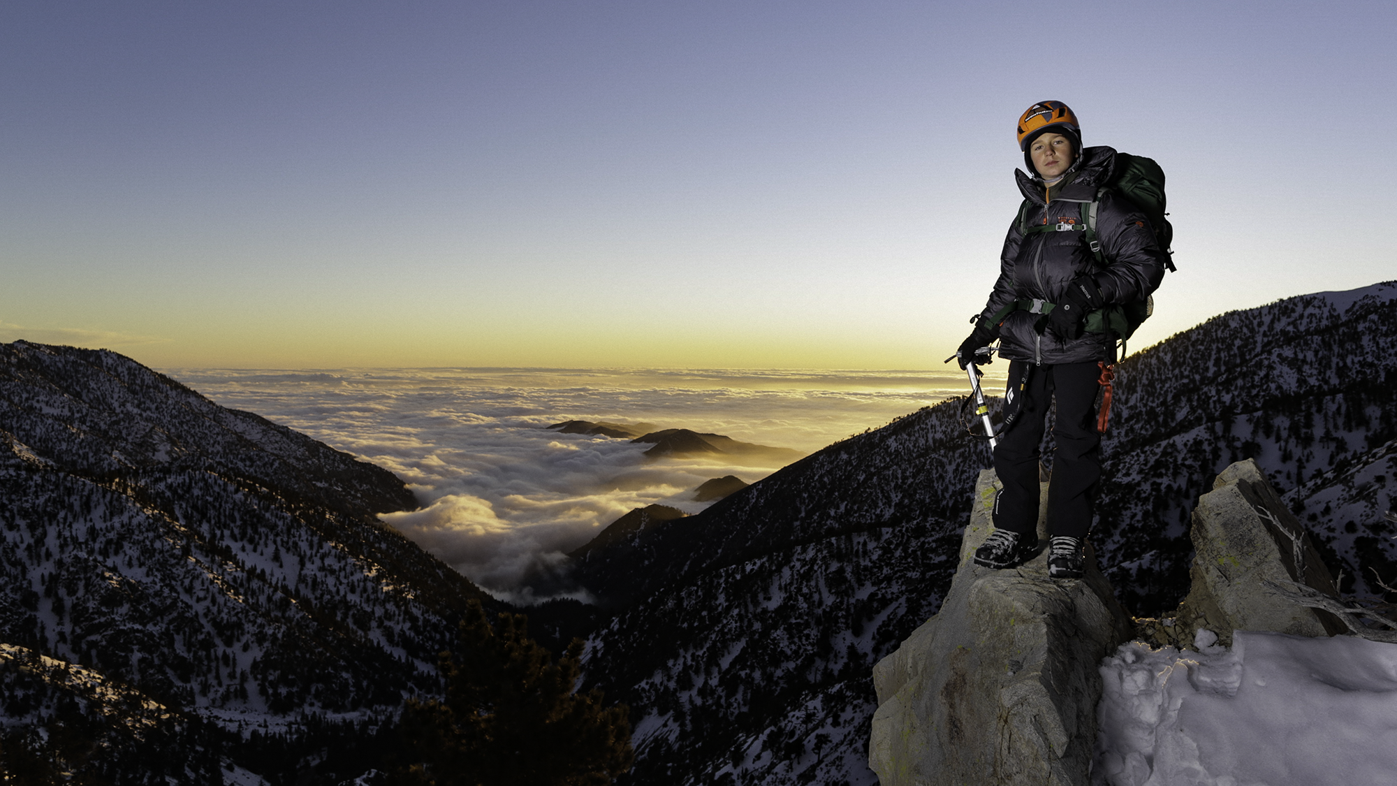 kid on high elevation summit