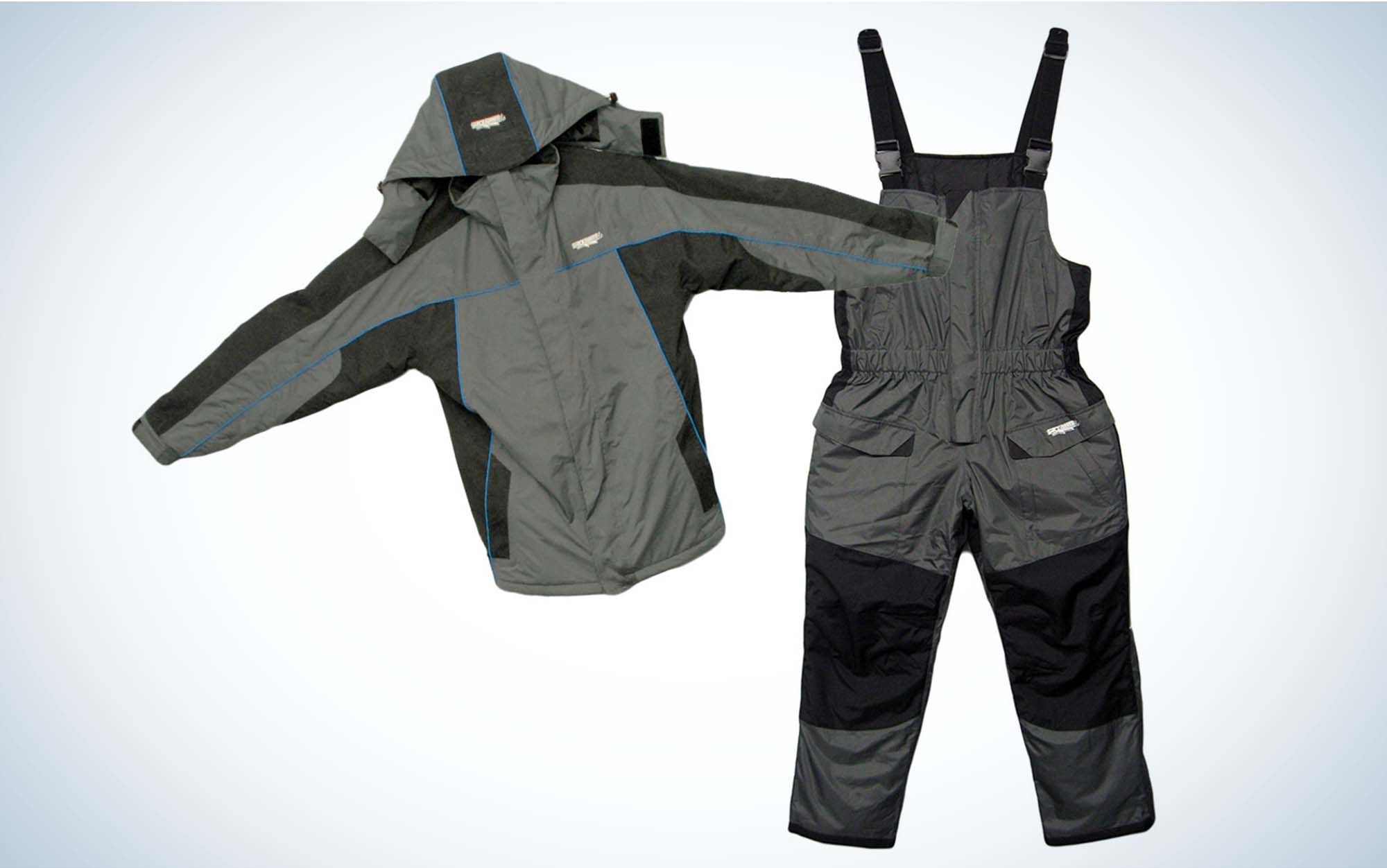 Piscifun Ice Fishing Suit | Ice Fishing Bib and Jacket Bibs / Black Gray / XL