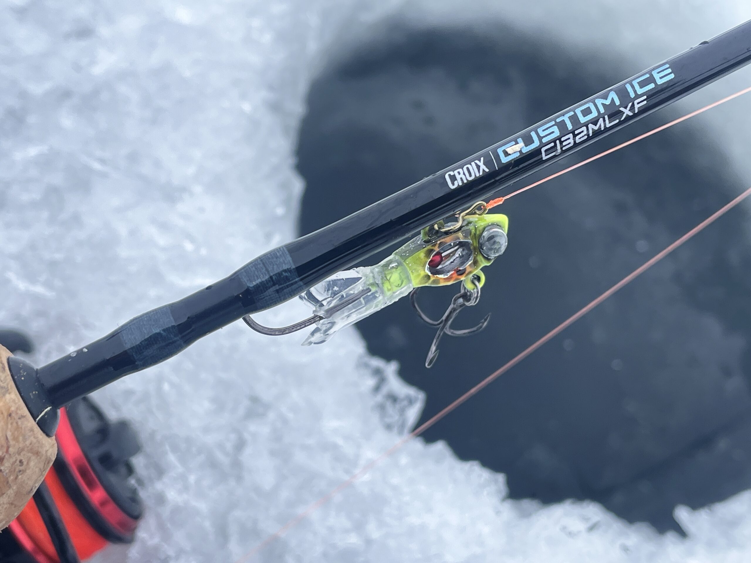 Custom Ice Fishing Rod Walleye Fishing Rod Split Grip 28 in Ice