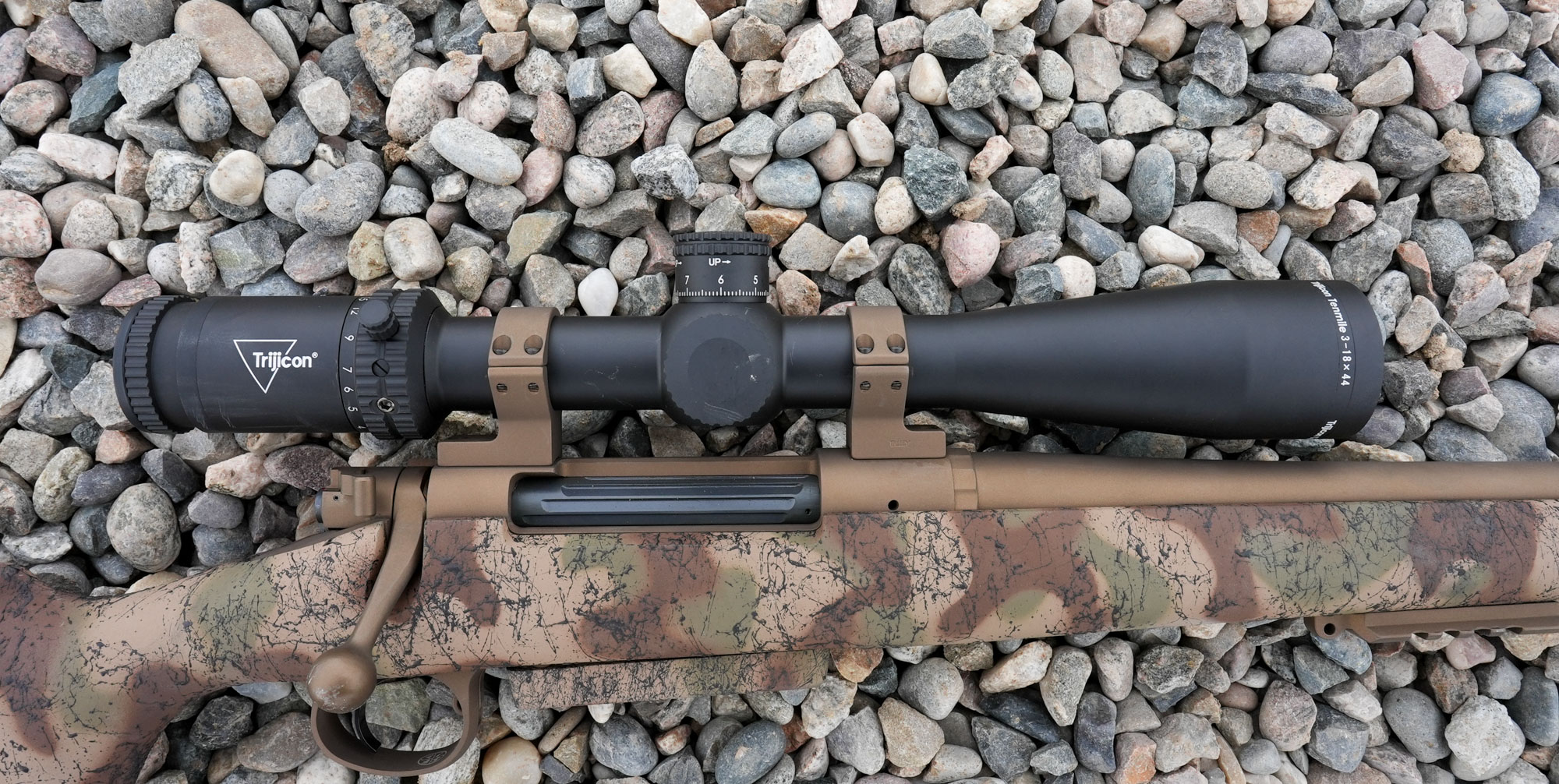 Trijicon Tenmile 3-18x44 FFP scope on an H-S Precision 7 PRC rifle