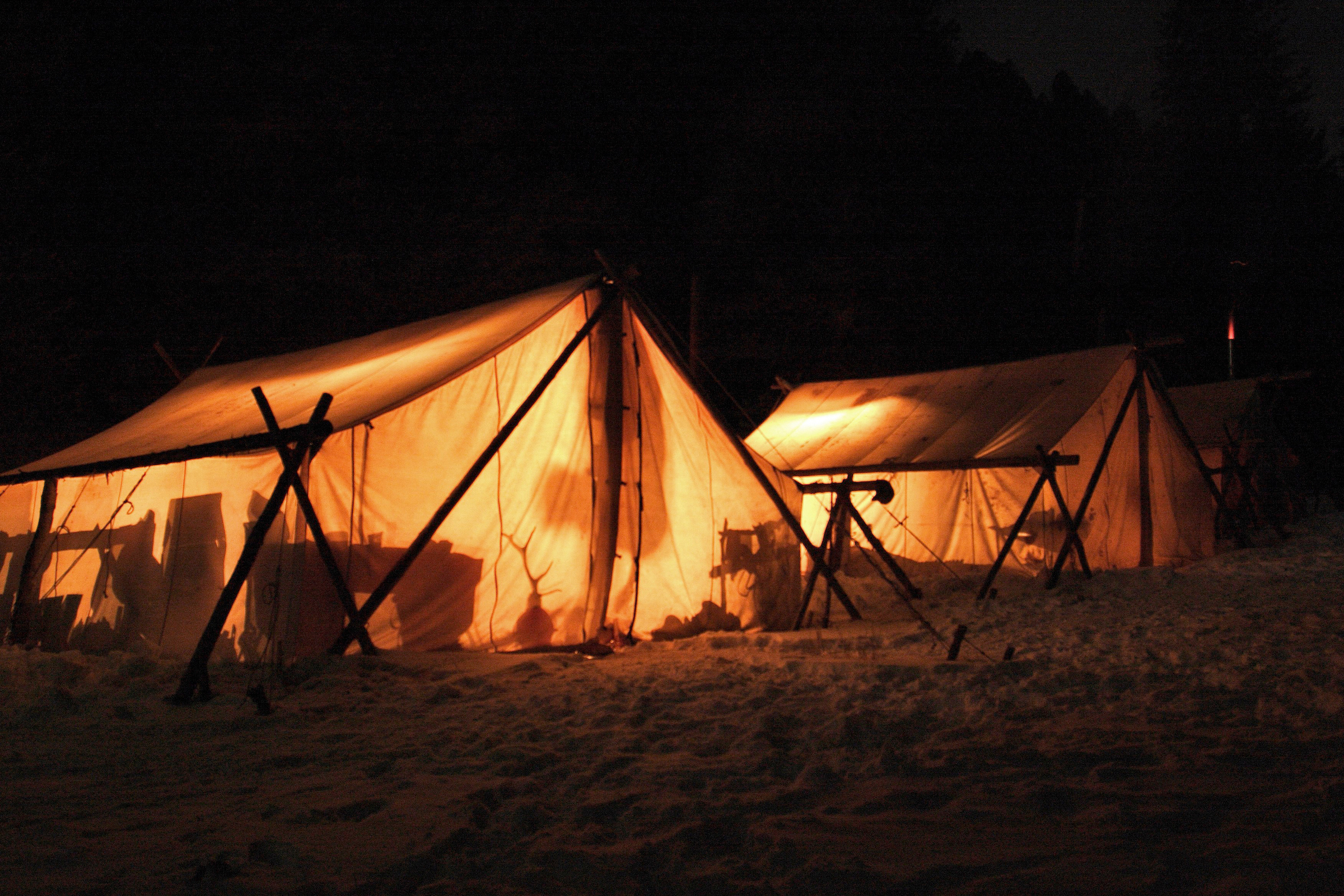 A wall-tent elk camp.