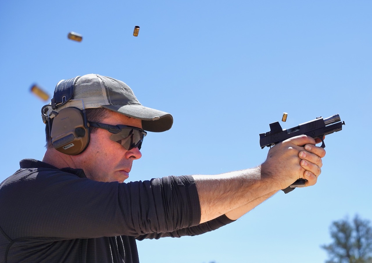 Shooting a bill drill with the Staccato CS