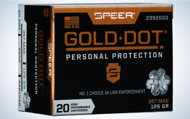 Speer Gold Dot Personal Protection 125 Grain is best for bears.