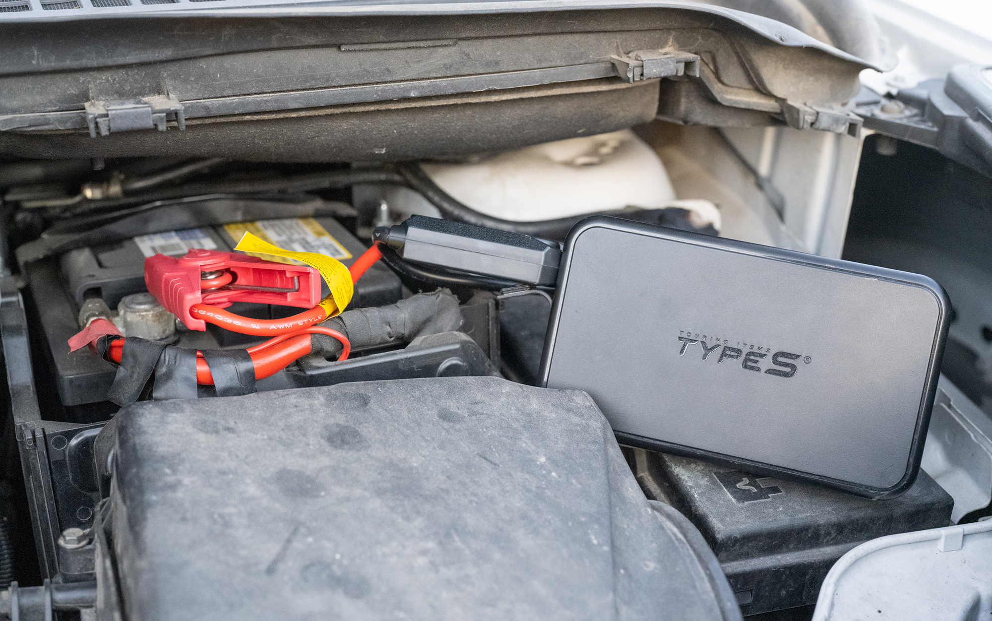 Author tests the Type S 12V 6.0L portable jump starter.