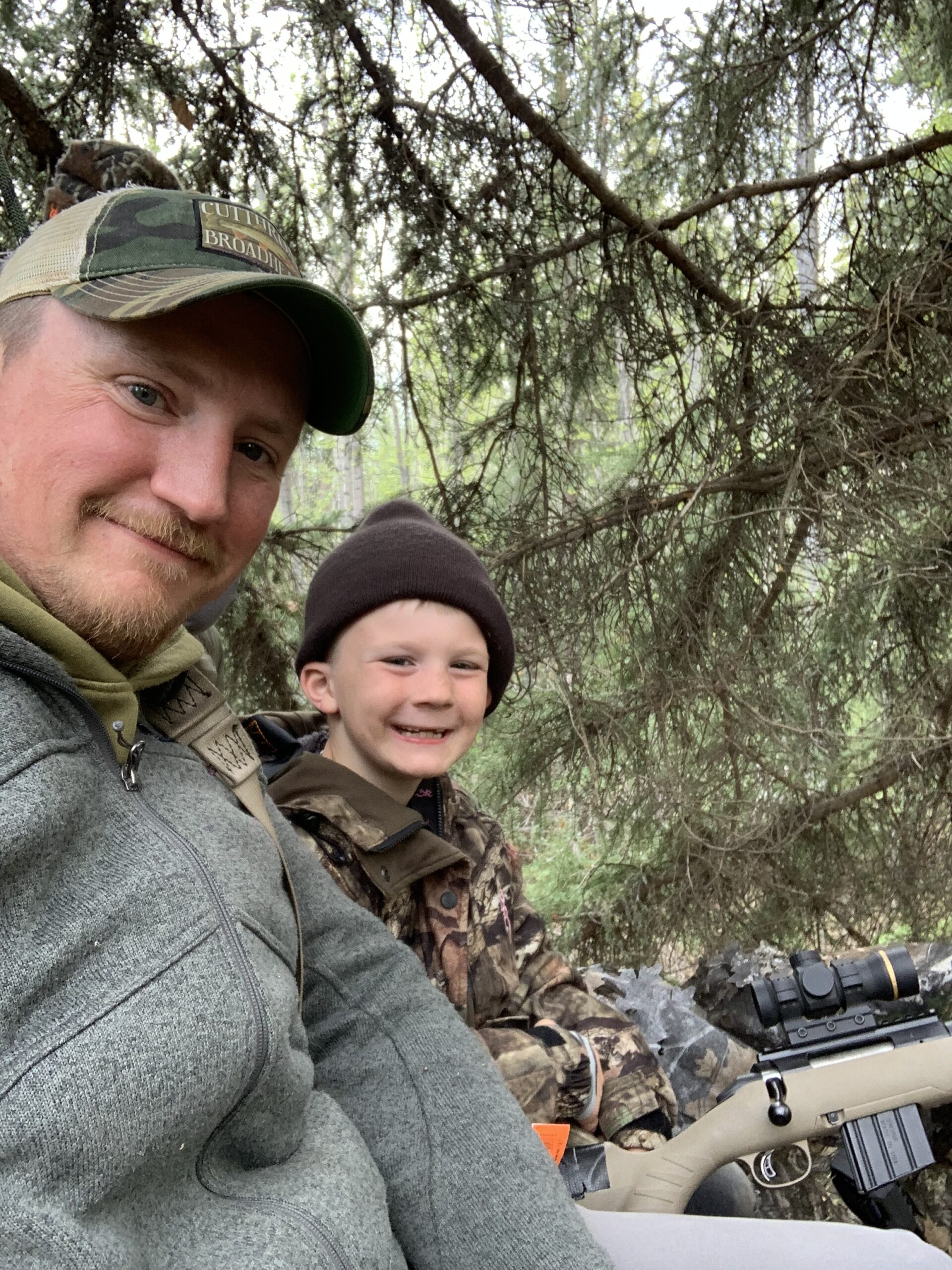 father and son bear hunting