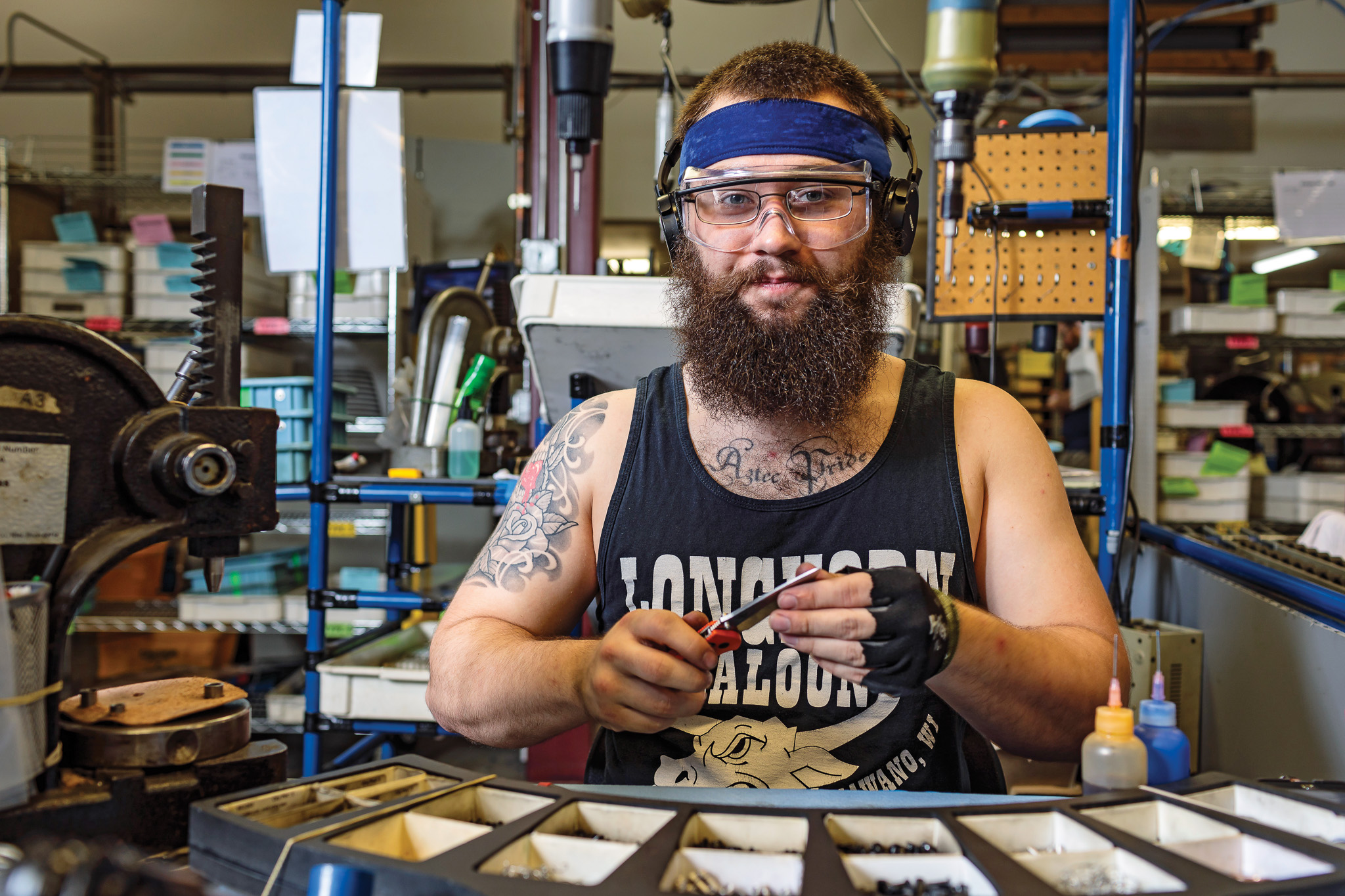 A knifemaker in Oregon.
