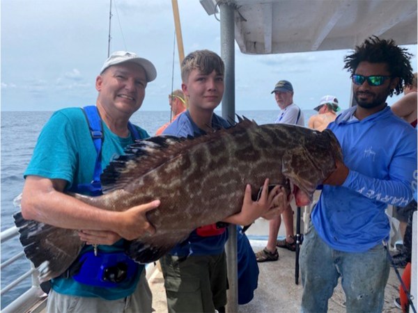 Texas Kid's First Ever Fish Is a State Record Grouper