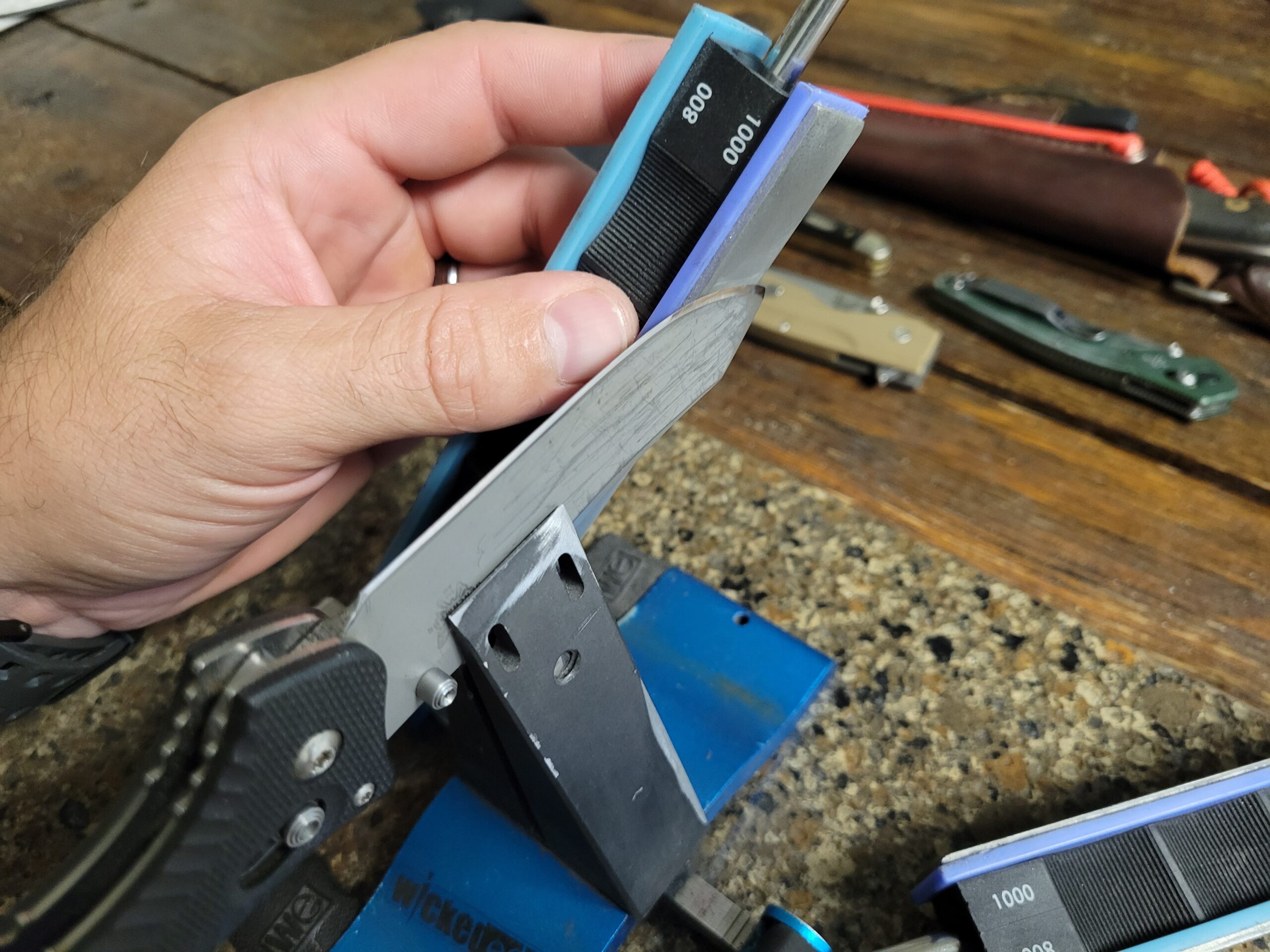 Sharpening a Small Knife on a Guided Sharpener