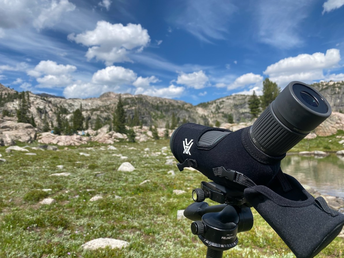 The Vortex Razor HD compact spotting scope is light and packable.