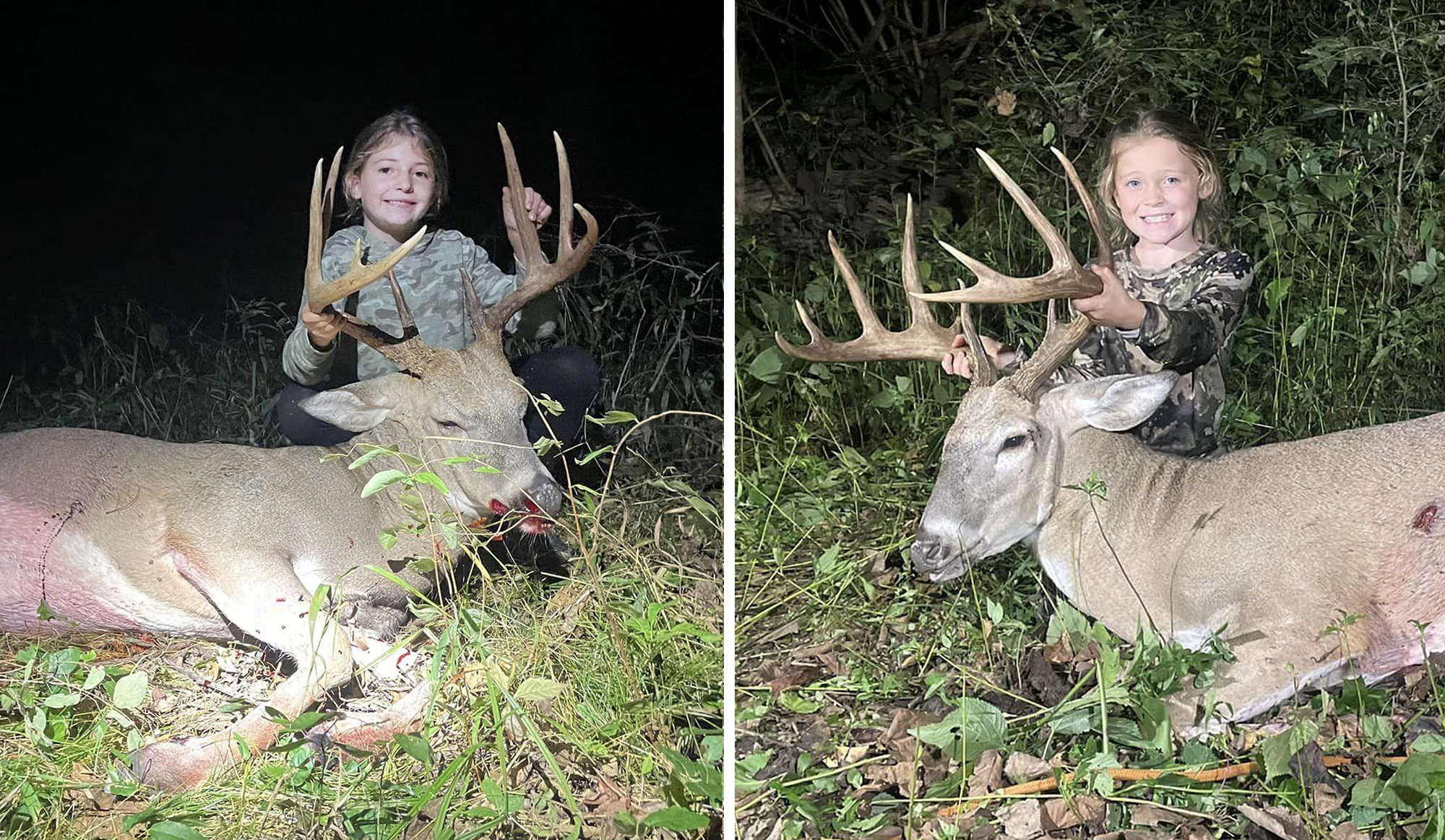 Two twin girls shot great Indiana bucks during the youth opener.