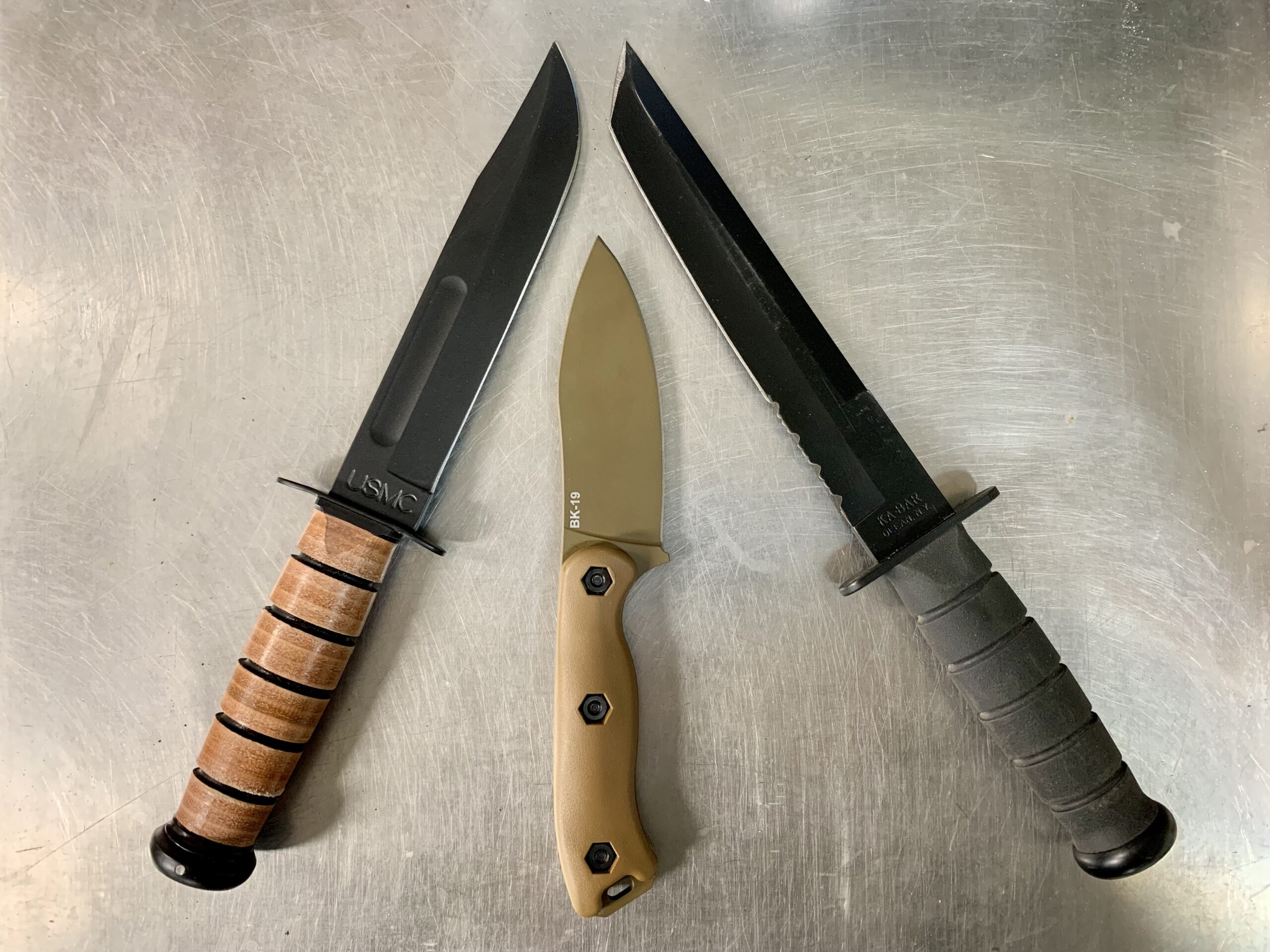 Three styles of Ka-Bar knives