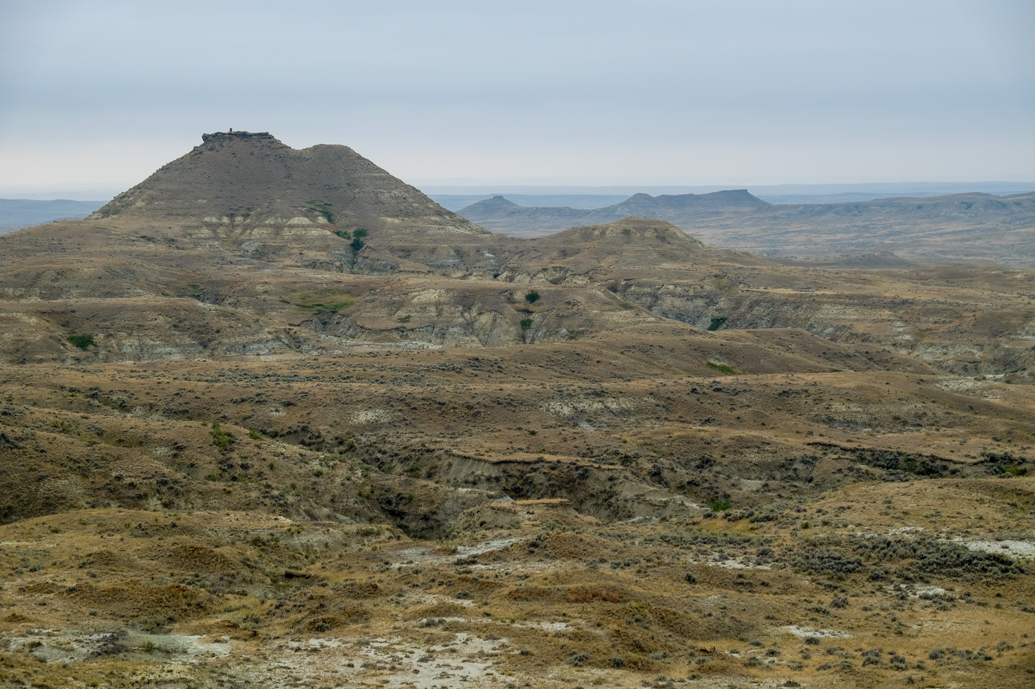 Badlands on a cloudy day.