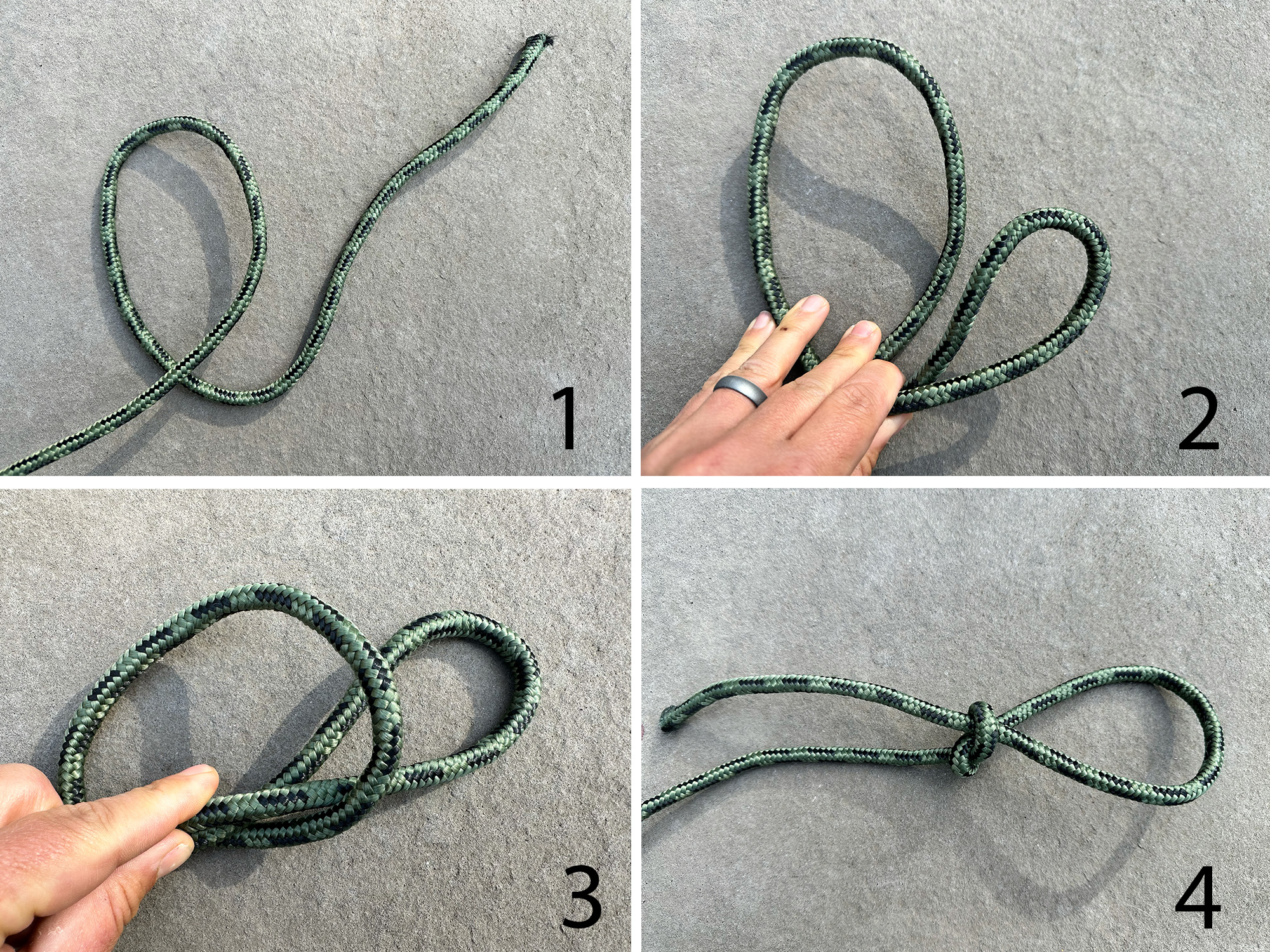 slip knot in 4 steps