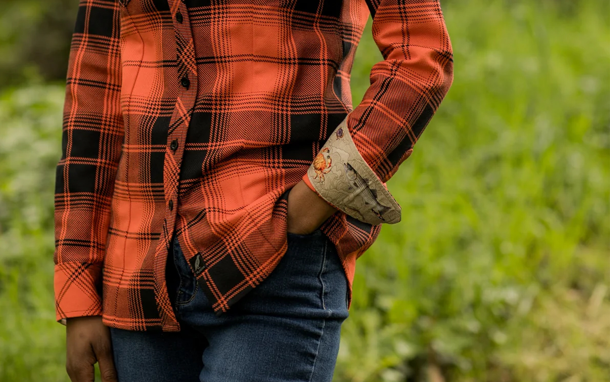 Pladra's flannels feature nature-inspired designs on the cuffs. 