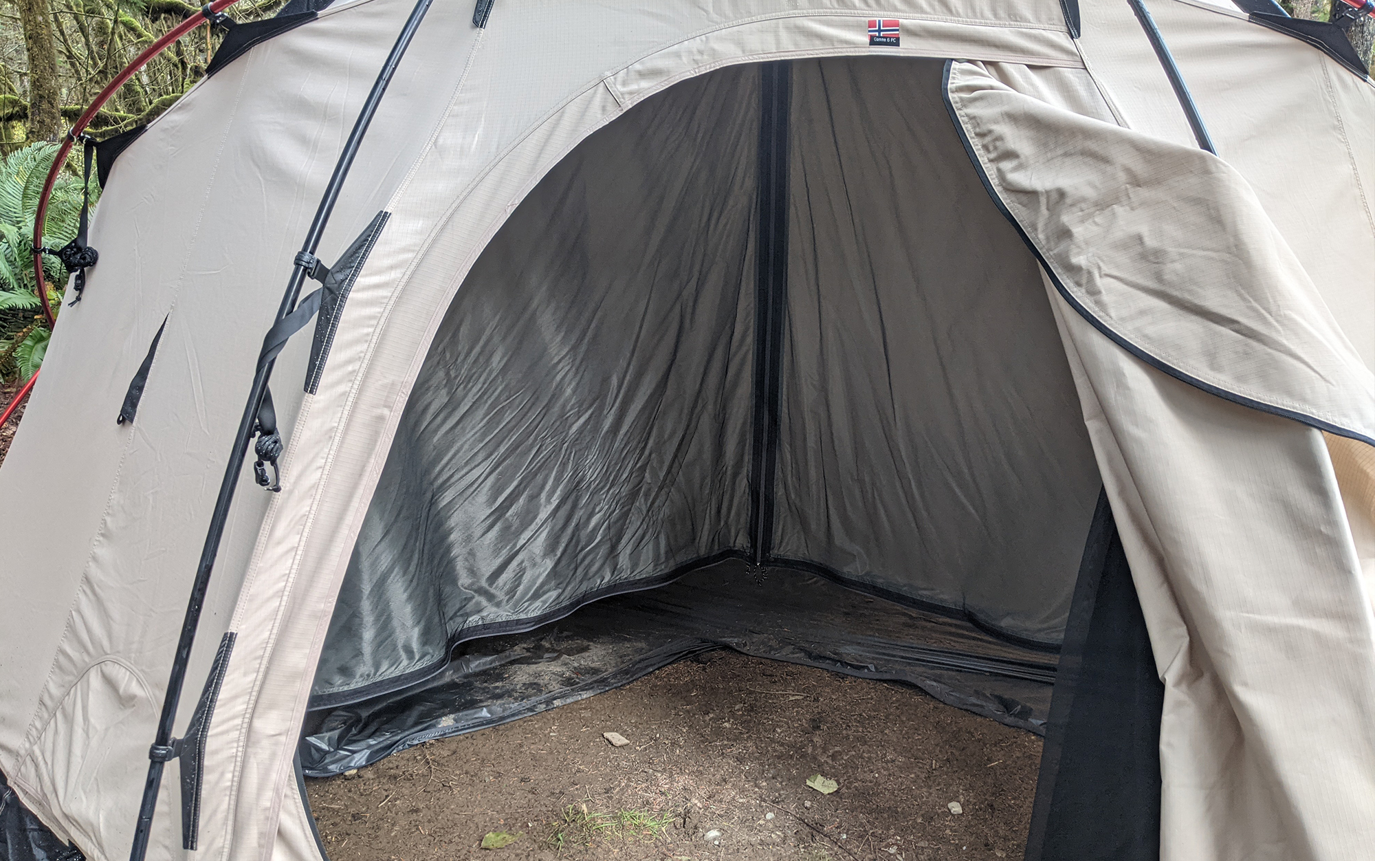 The inner tent, which clips onto the inside of the main canvas tent, provides some separation between the stove and your sleeping area, but does break up the space in ways that might not be ideal. 