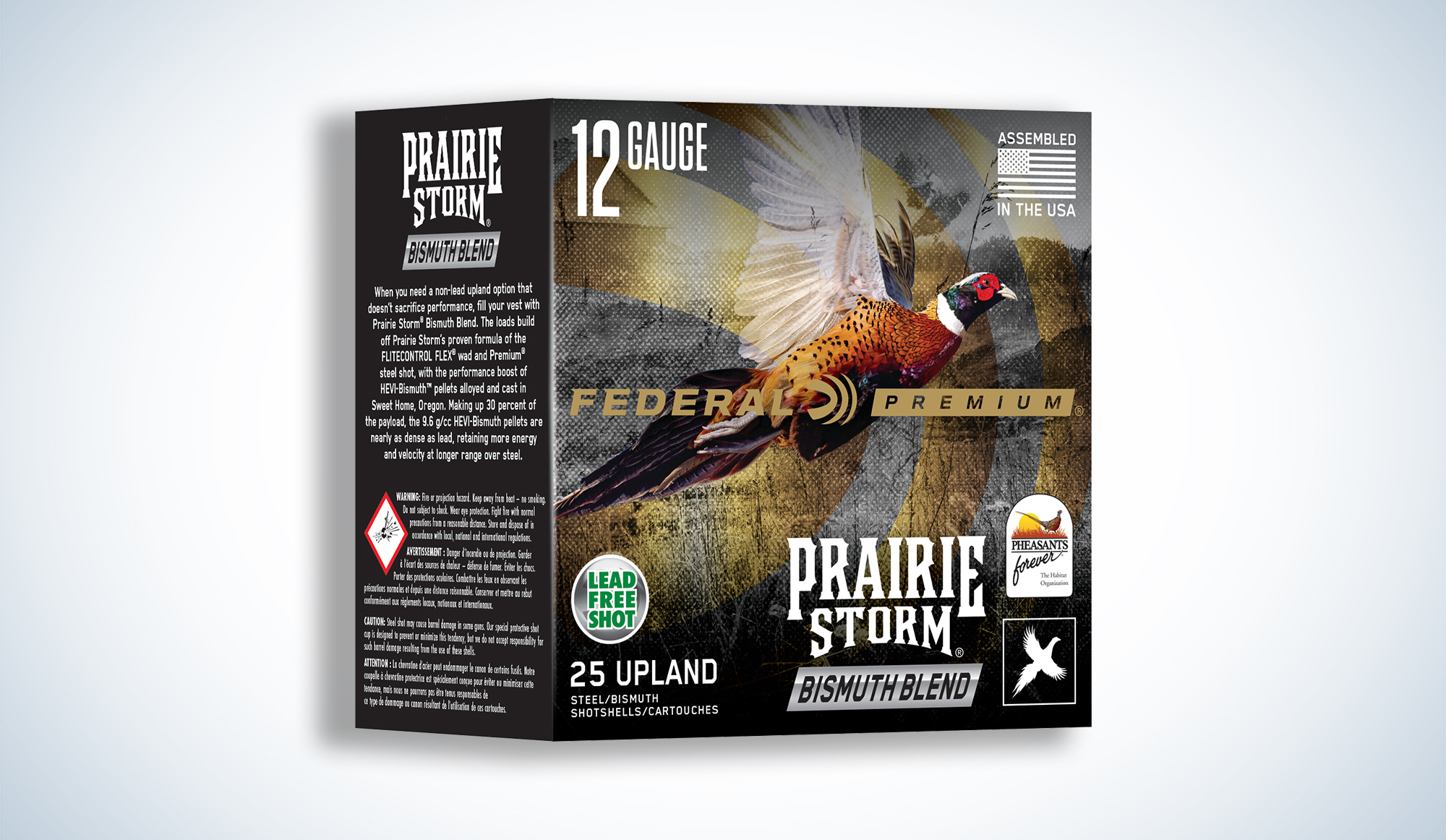 A box of federal upland ammo with a pheasant on it.