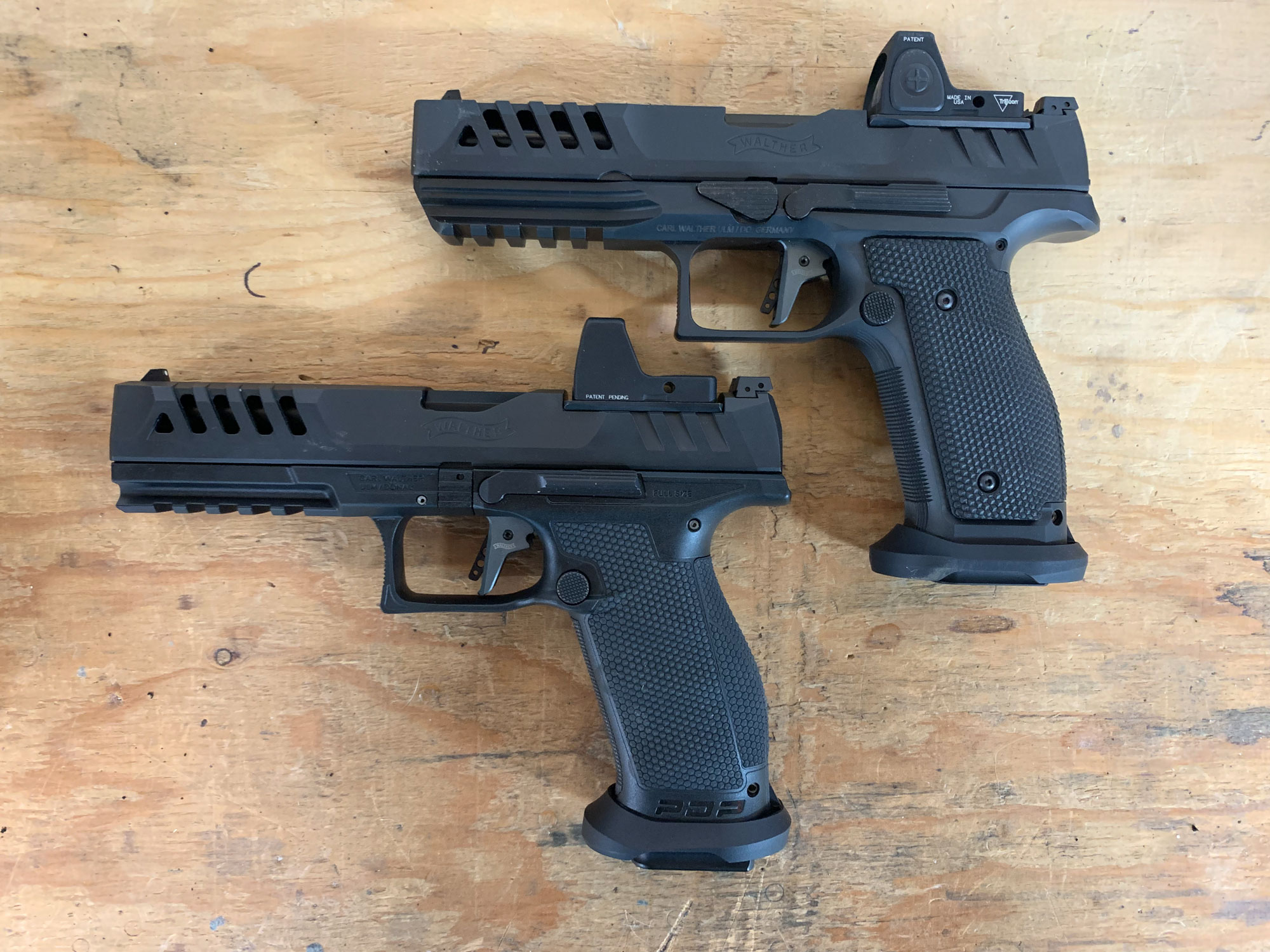 walther pdp steel frame and polymer frame match pistols