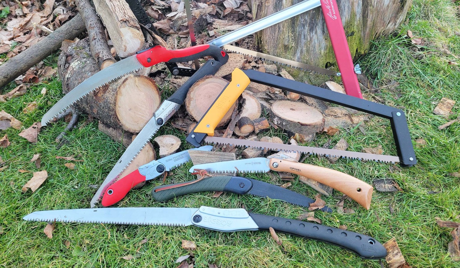 Testing the best folding saws by cutting wood of different diameters.