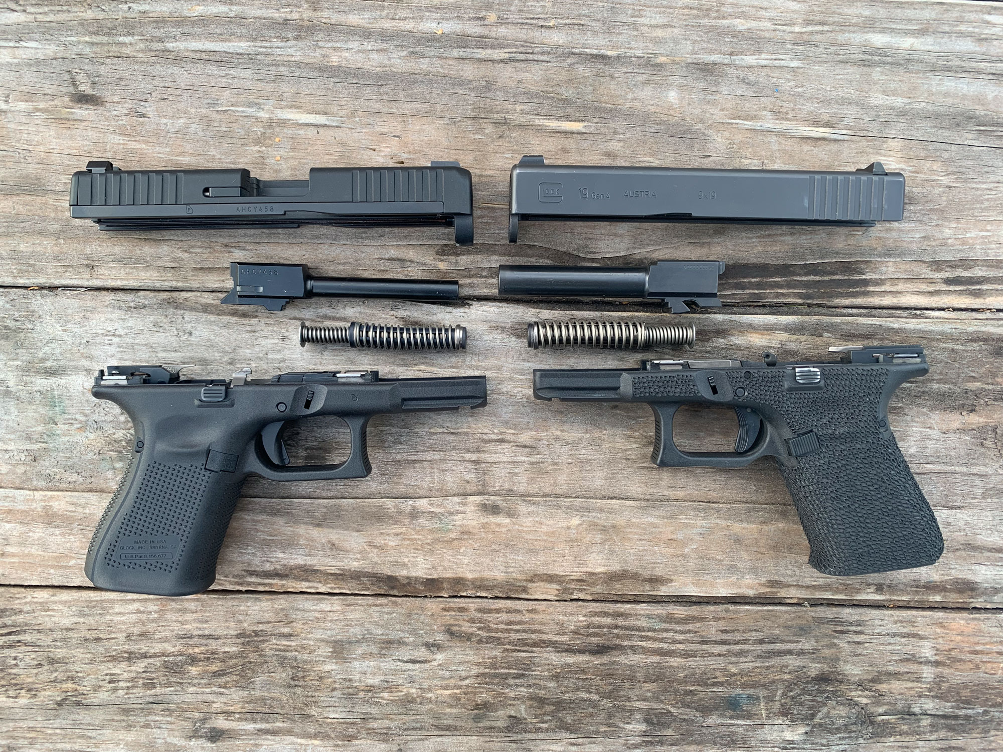 Glock 44 vs. Glock 19 (right)