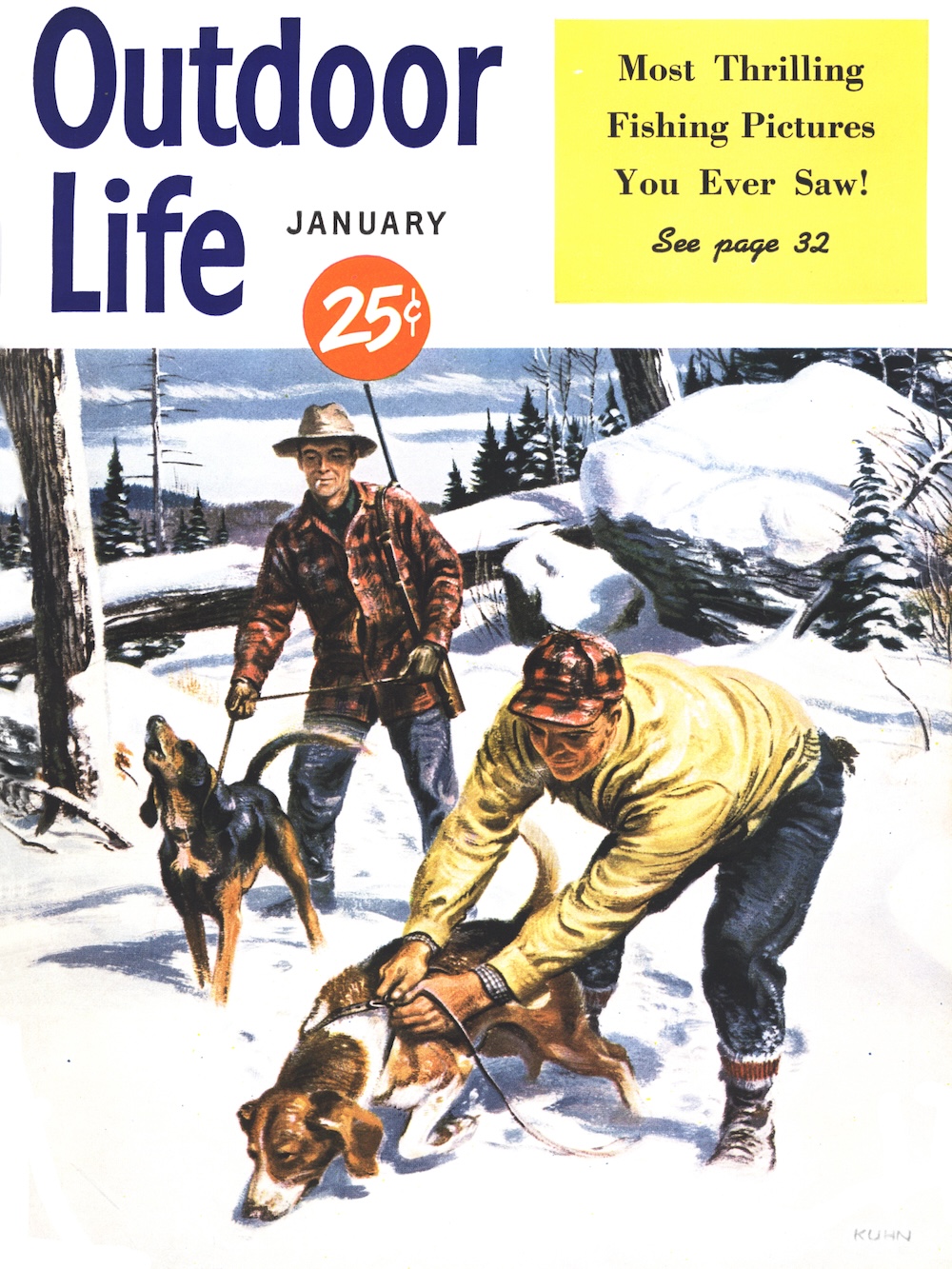 The cover from the January 1951 issue of Outdoor Life.