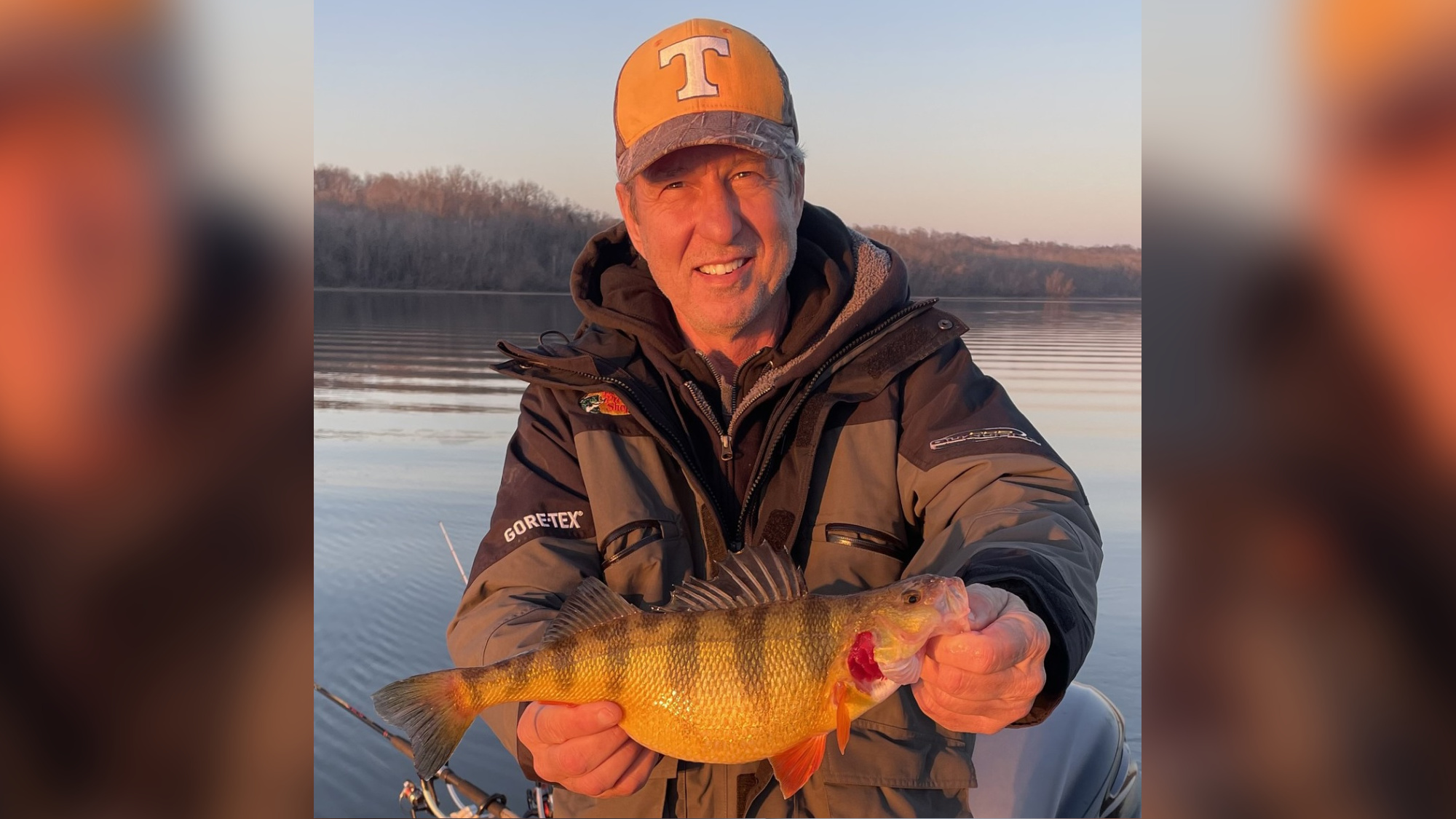 Lynn Bumgardner with his record yellow perch.